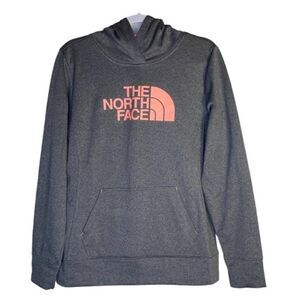 The North Face Women's Gray Long Sleeve Fleece Pullover hoodie Sweatshir…